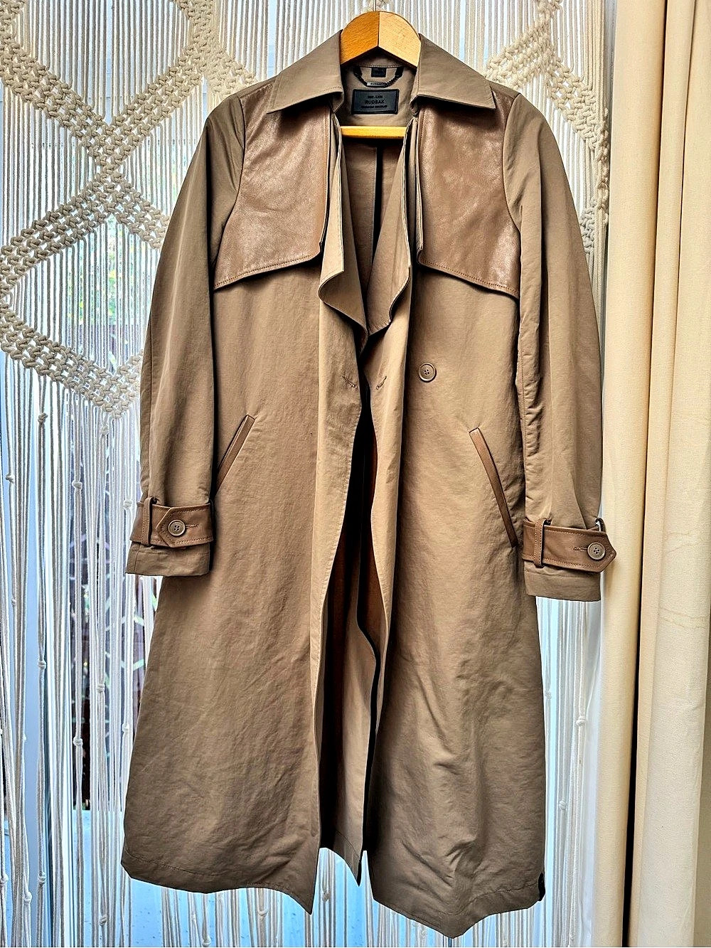 Rudsak Leather Trim Trench Coat in Doce